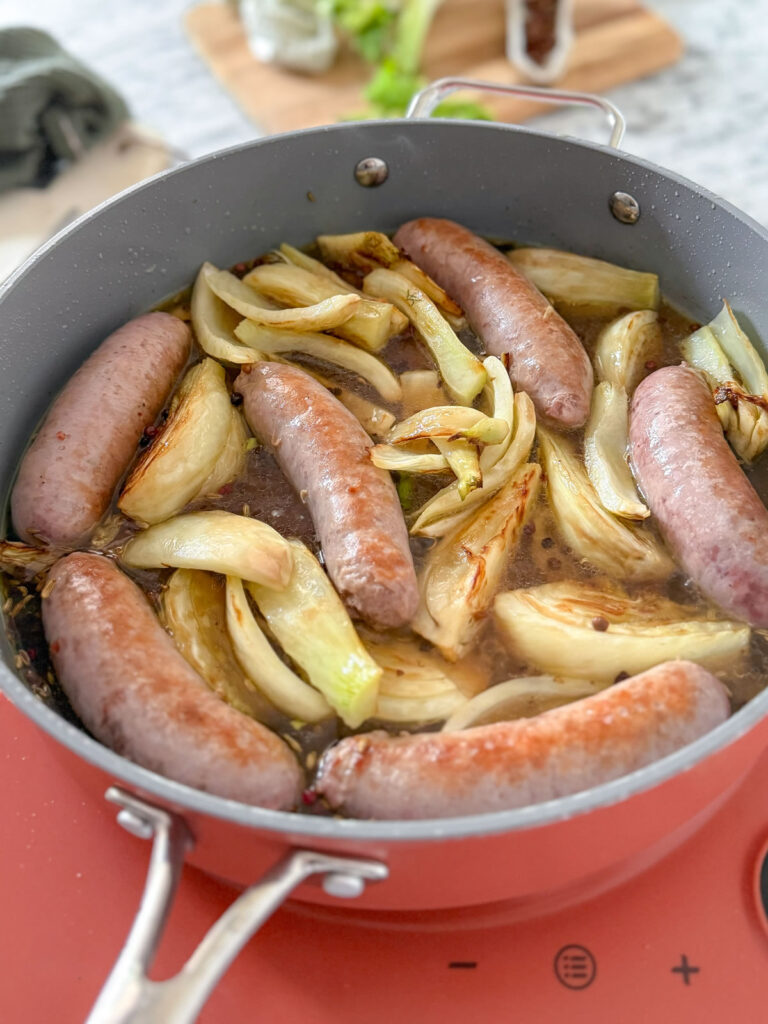 Salsicce brasate con i finocchi