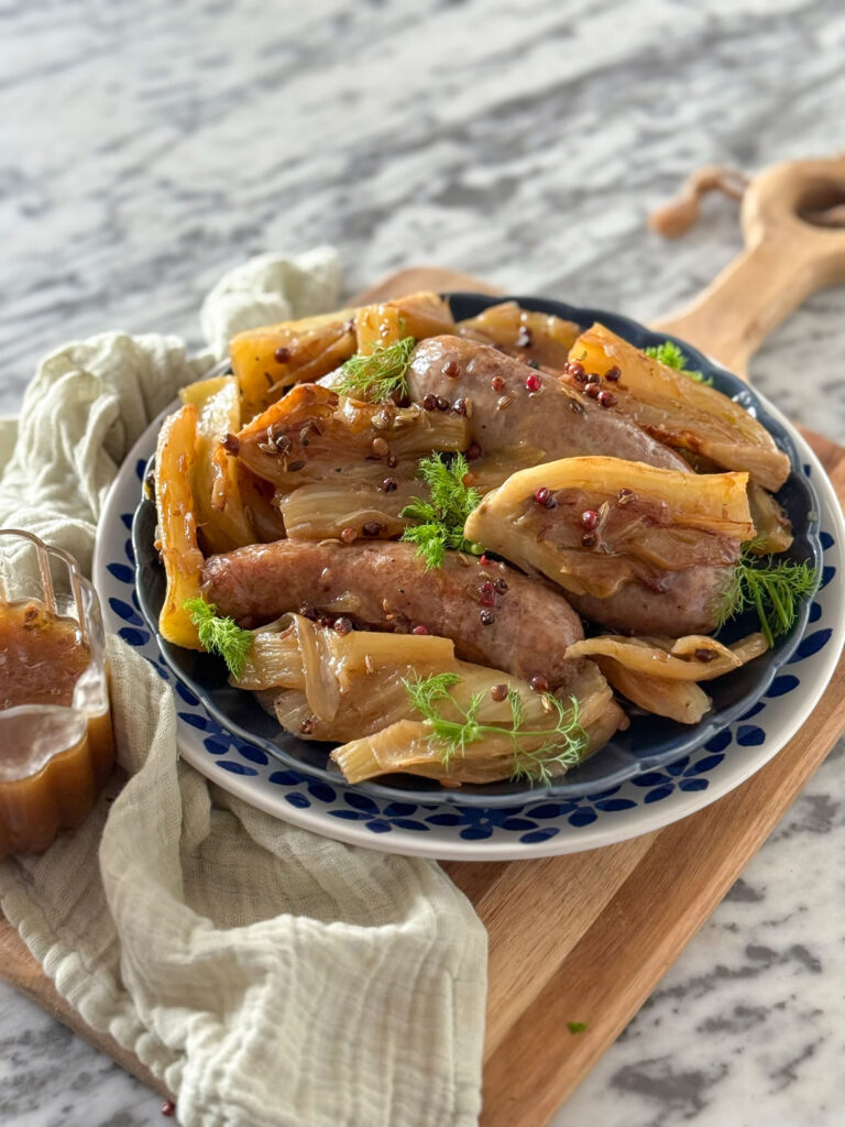 Salsicce brasate con i finocchi